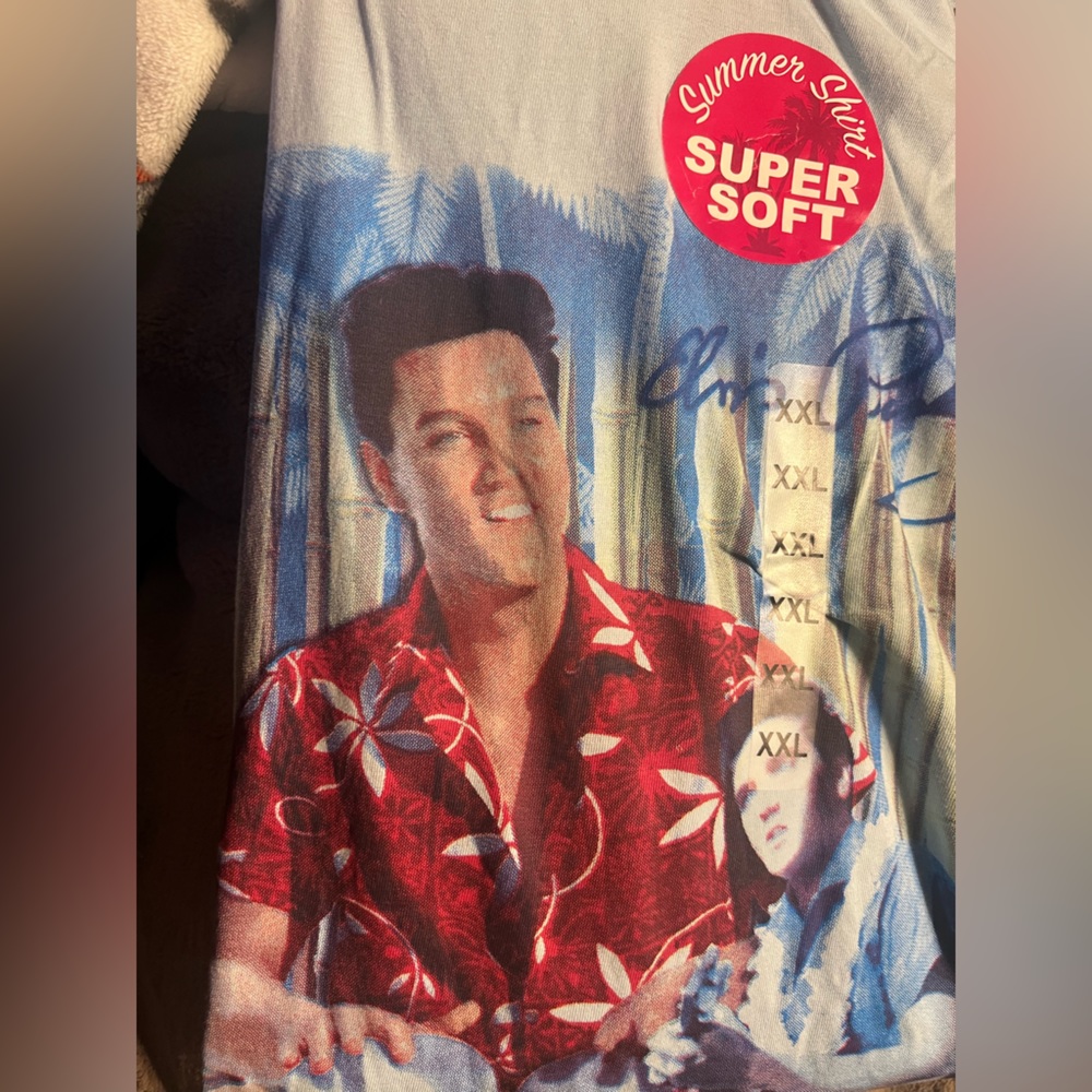 ELVIS PRESLEY “BLUE HAWAII”🌊 NEW with TAG‼️ Blue T-Shirt 💯% Cotton Size XXL - Picture 5 of 16